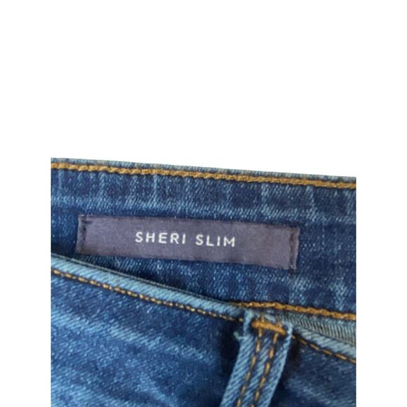 NYDJ Womens Jeans Blue 16P Sheri Slim Skinny Leg Mid Rise Dark Washed Zip Fly - Picture 9 of 12